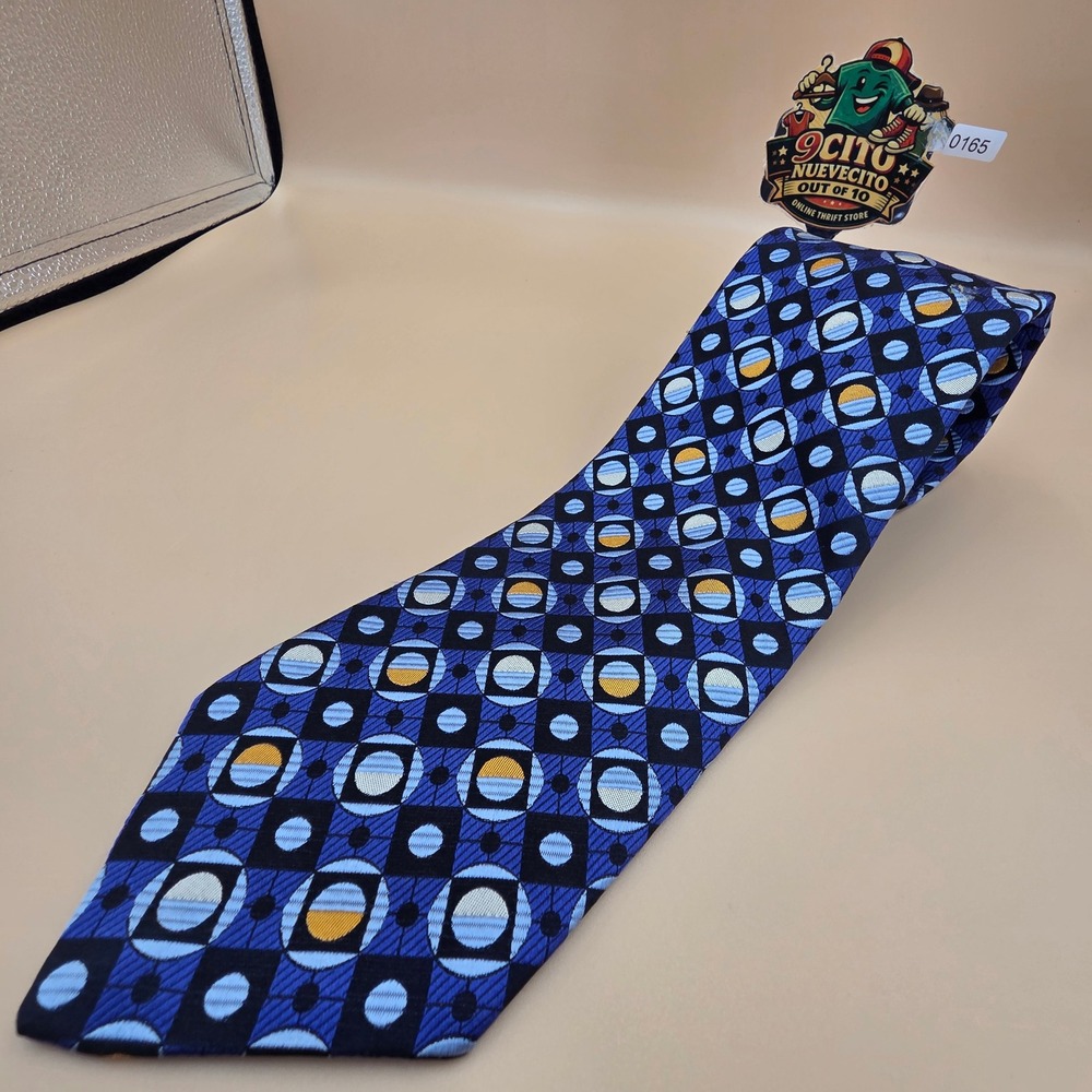 Robert Talbott Best of Class Nordstrom Mens Silk Tie Blue Geometric Circles 60in